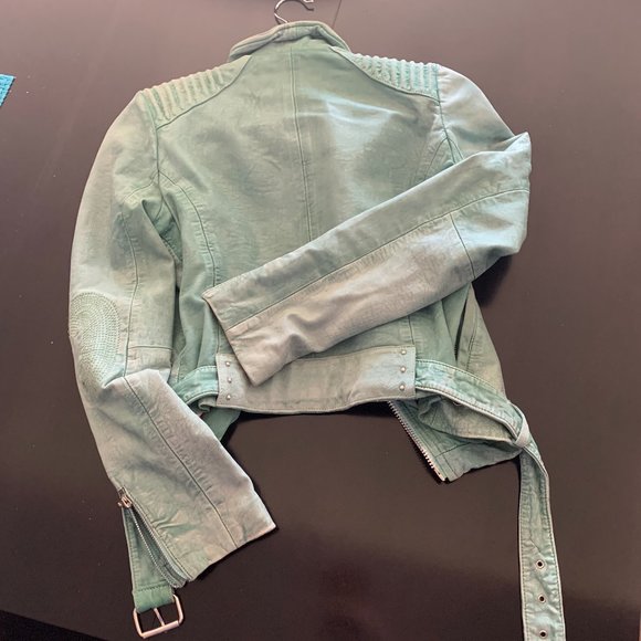 Doma cropped leather Moto jacket - Picture 3 of 5